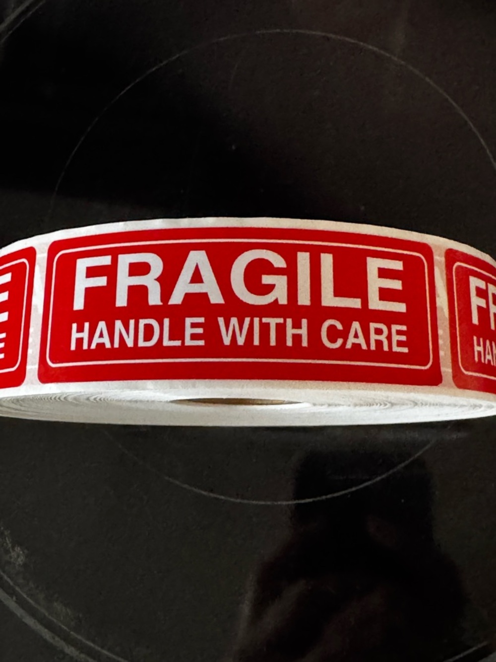 Fragile Handle‎ With Care Sticker 100 piece - Red & White (not roll)